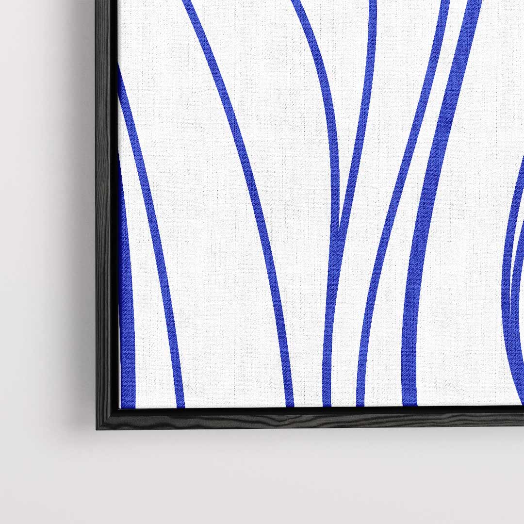Golvende Blauwe Strepen Kunstwerk-canvas-dibond-plexiglas-wanddecoratie-WallArtistic