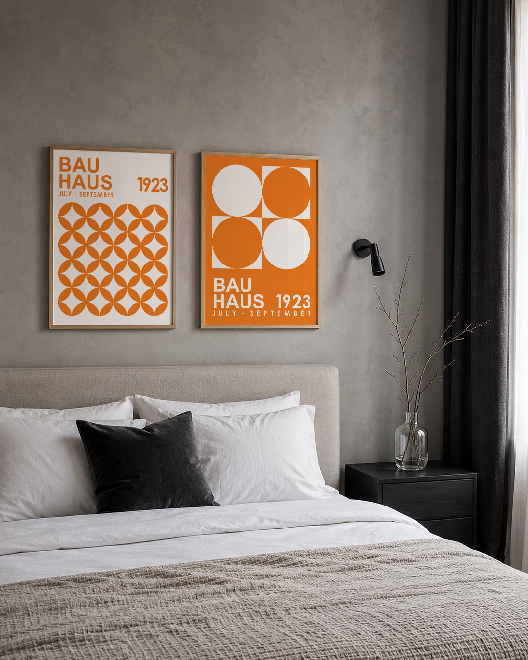 Oranje cirkelpatroon Posterset