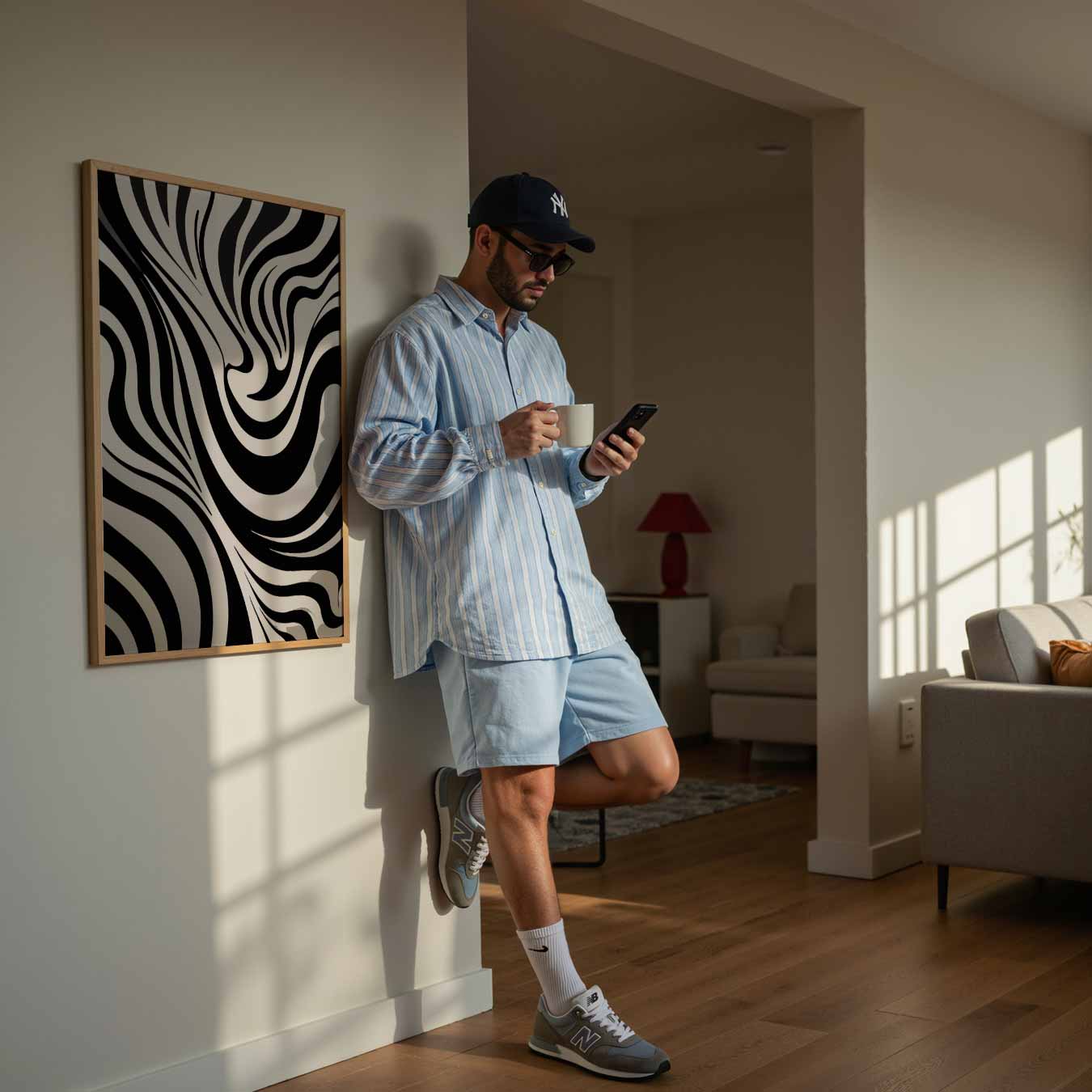 Zwart-Wit Abstracte Zebra Poster-WallArtistic