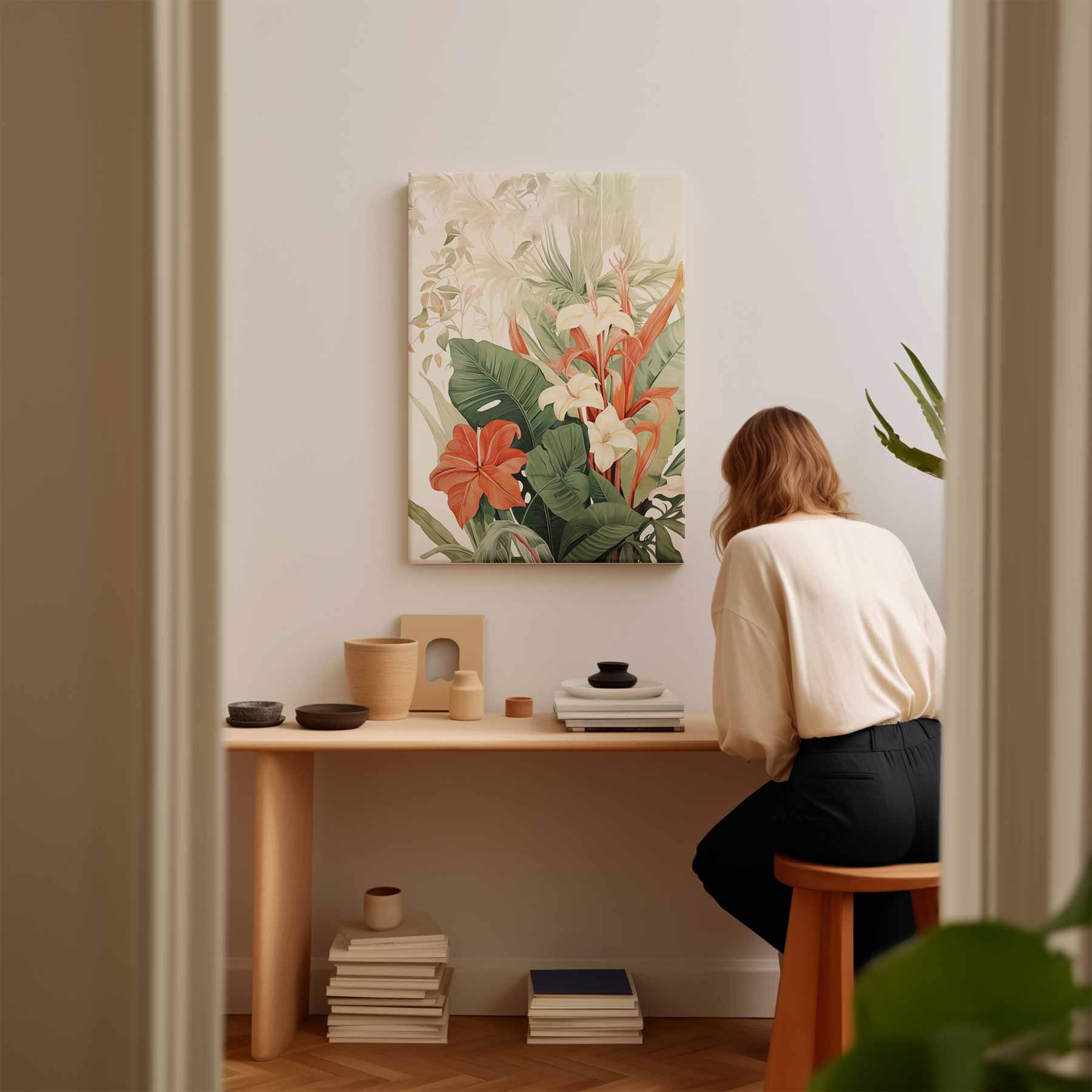 Tropische Bloemenpracht Kunstwerk-canvas-dibond-plexiglas-wanddecoratie-WallArtistic