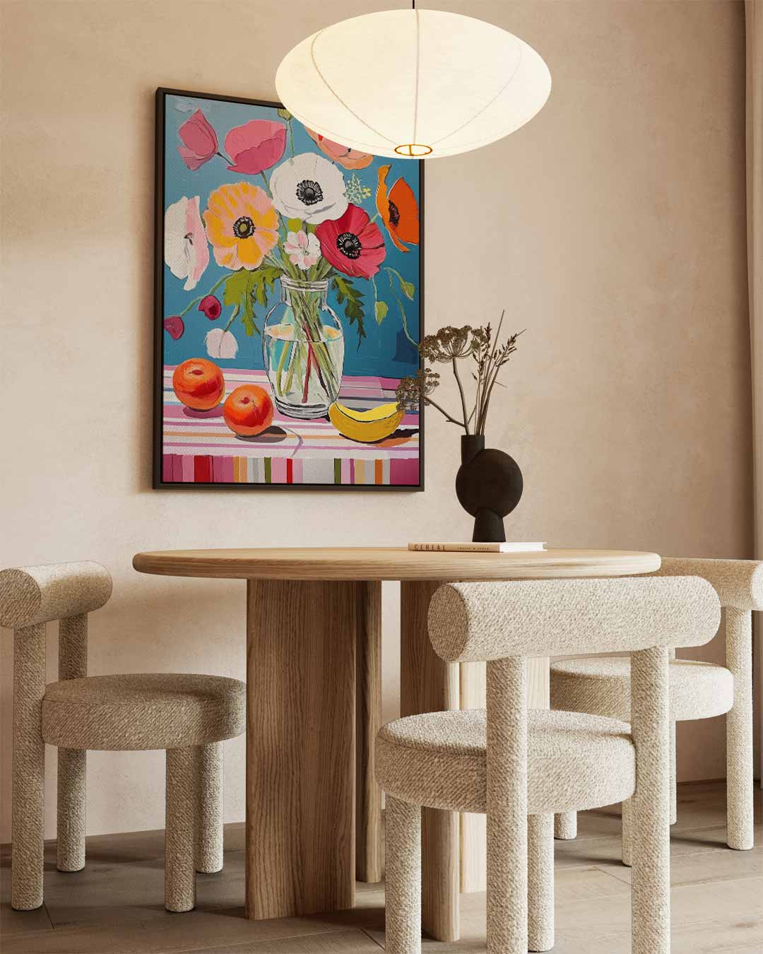 Bloemrijke Kleurenpracht in Vaas Kunstwerk-canvas-dibond-plexiglas-wanddecoratie-WallArtistic