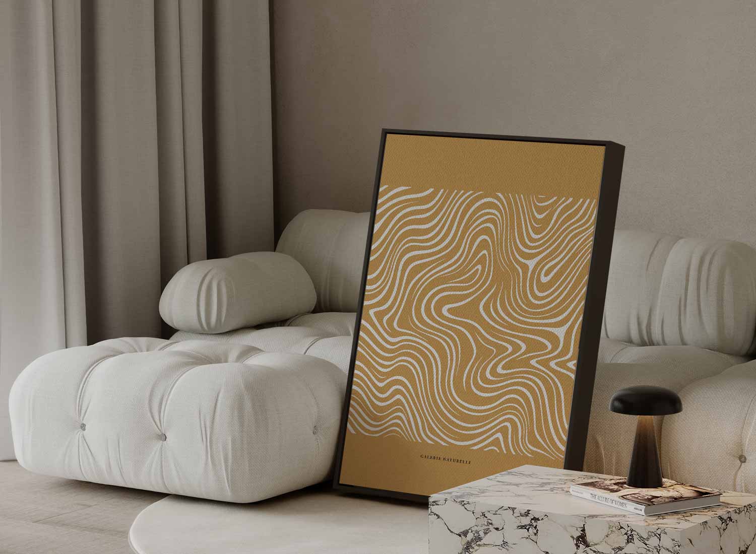 Golvende Lijnen Natuurprint Kunstwerk-canvas-dibond-plexiglas-wanddecoratie-WallArtistic