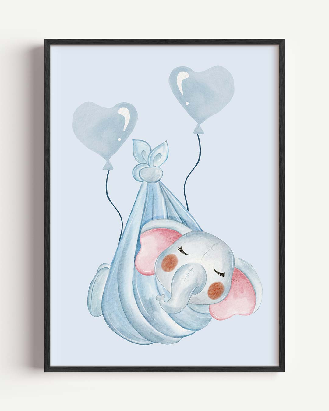 Baby Olifant met Ballonnen Poster-WallArtistic