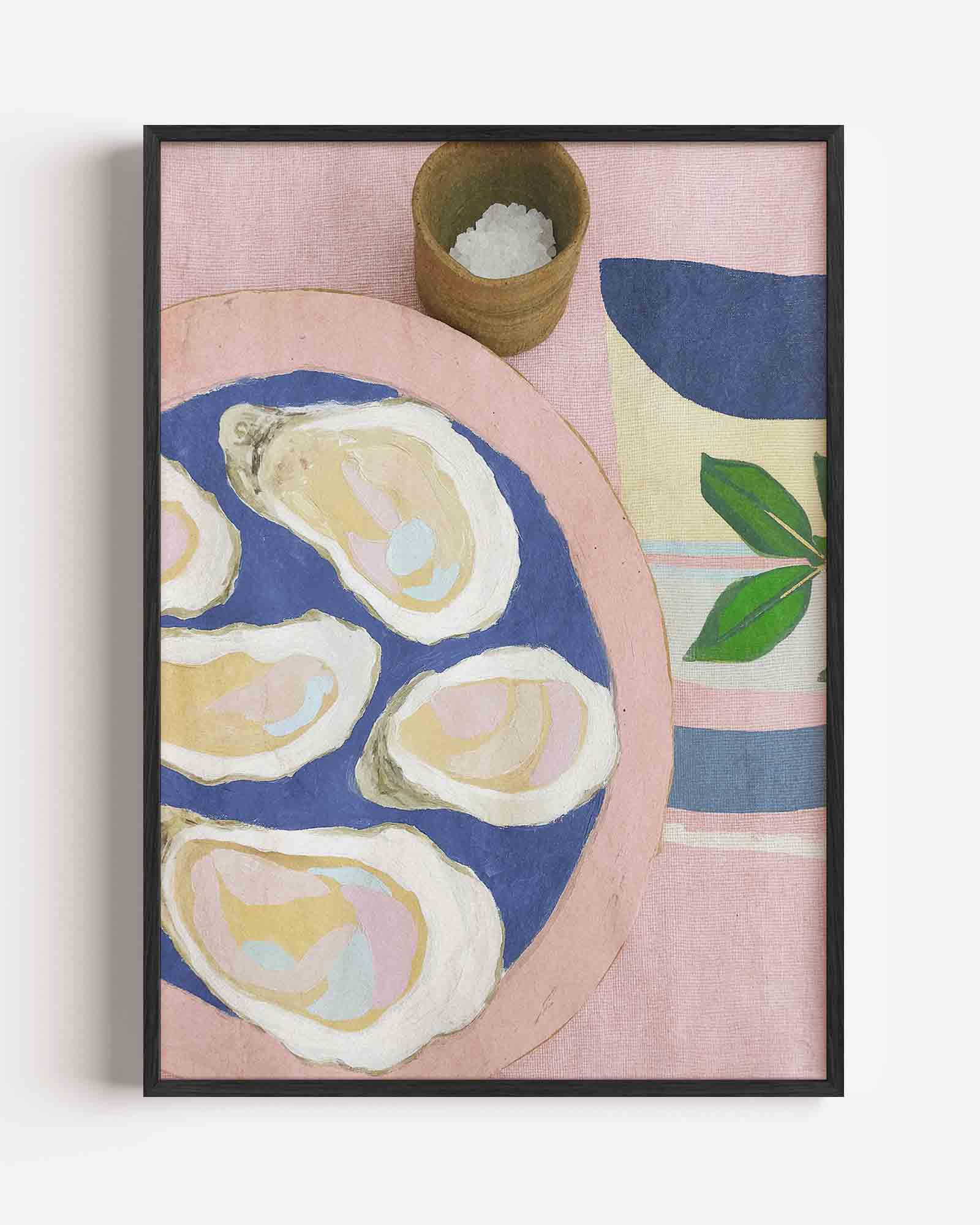 Oesters op bord Poster