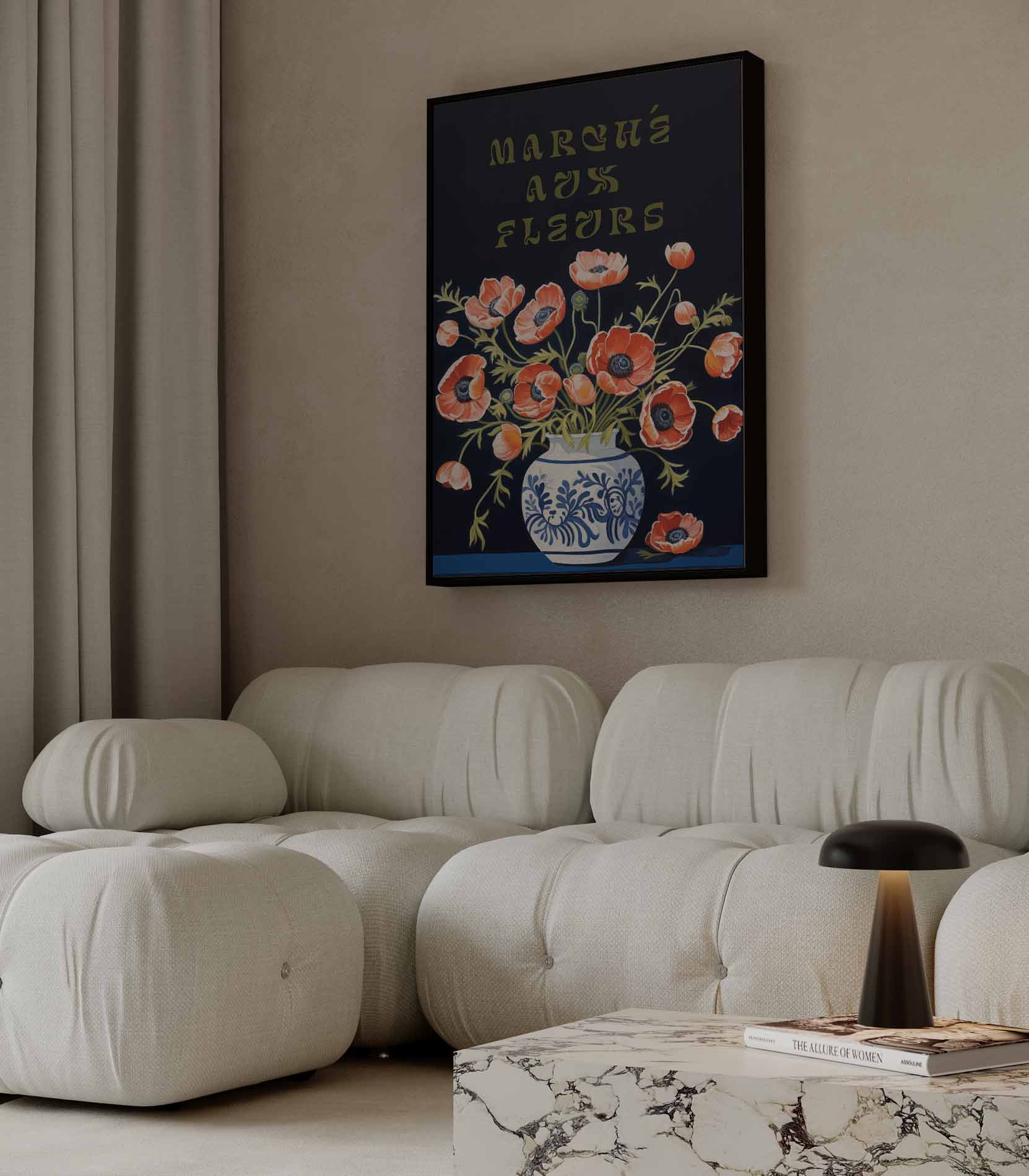 Marché aux Fleurs Schilderij Kunstwerk-canvas-dibond-plexiglas-wanddecoratie-WallArtistic