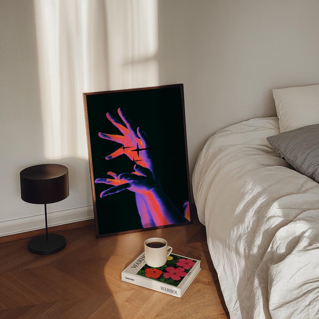 Neon Handen Poster-WallArtistic