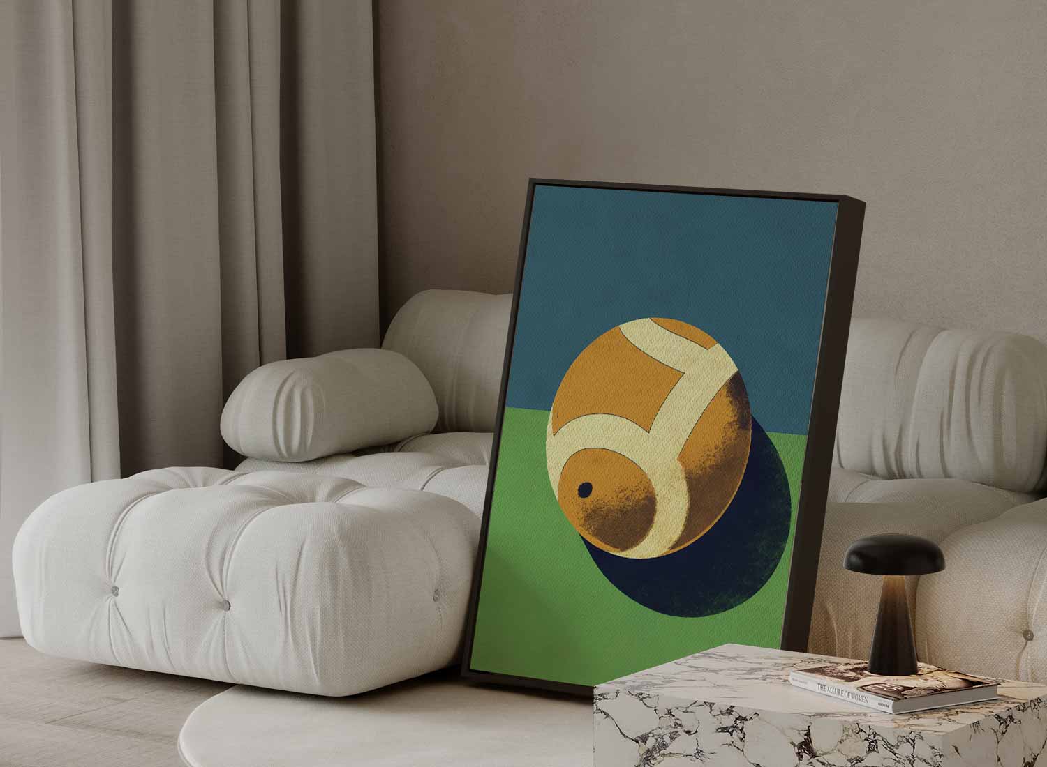 Abstracte Tennisbal Kunstwerk-canvas-dibond-plexiglas-wanddecoratie-WallArtistic