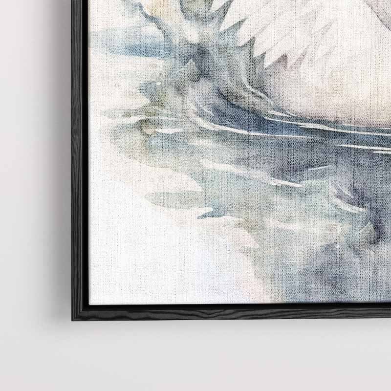 Elegante Zwaan in Beweging Kunstwerk-canvas-dibond-plexiglas-wanddecoratie-WallArtistic