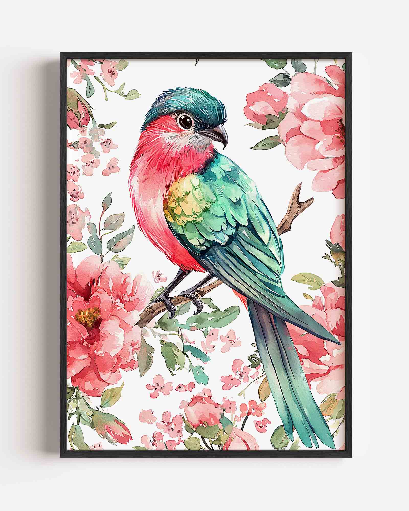 Vogels en bloemen Poster