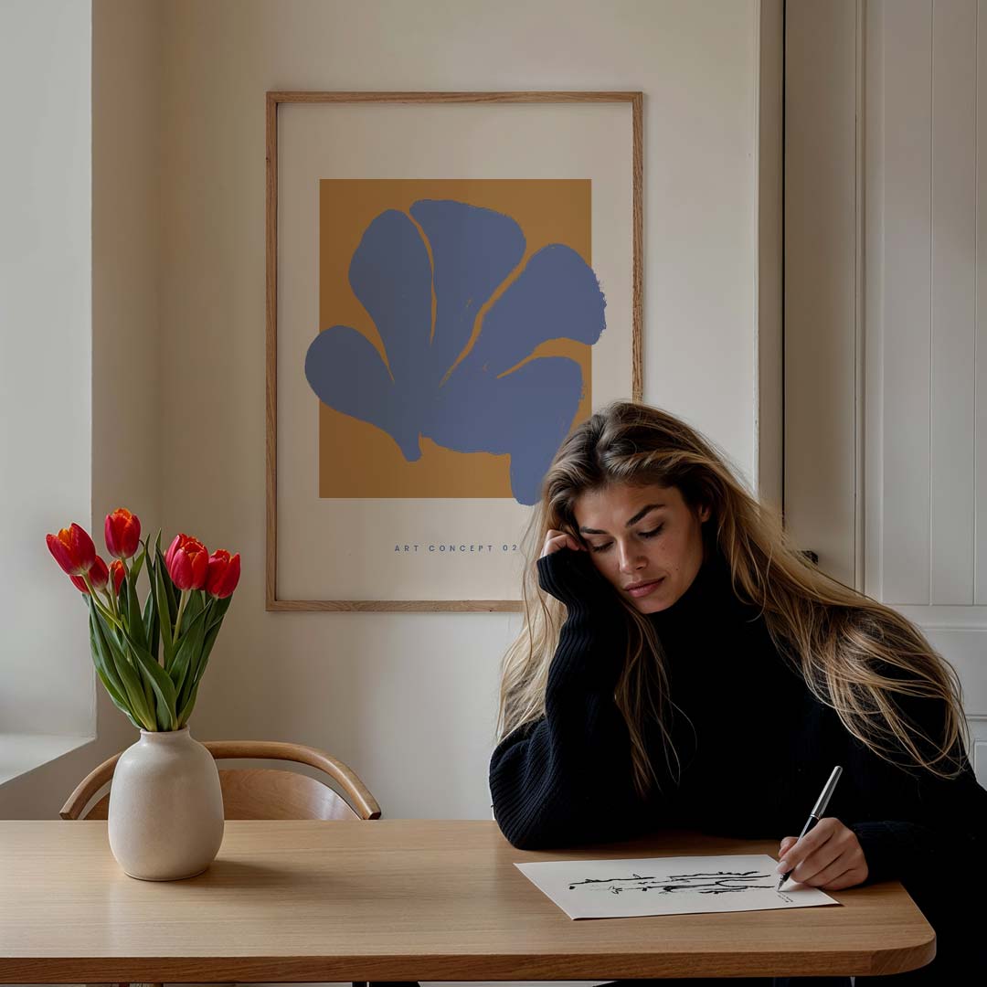 Abstracte Bloem Expressie Poster-WallArtistic