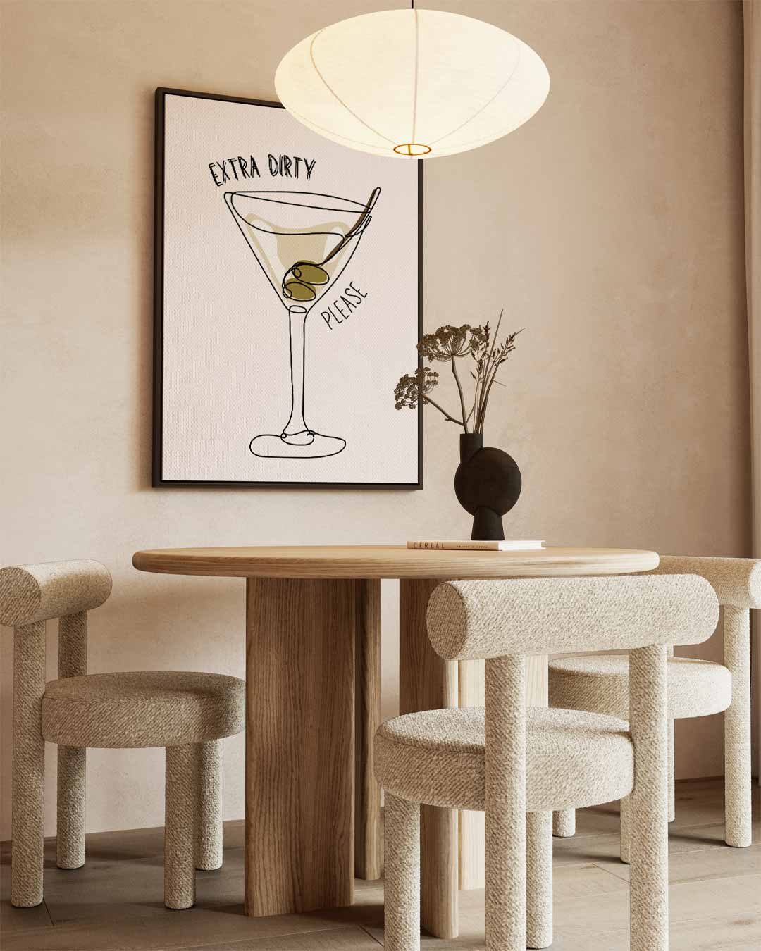 Extra Dirty Martini Illustratie Kunstwerk-canvas-dibond-plexiglas-wanddecoratie-WallArtistic