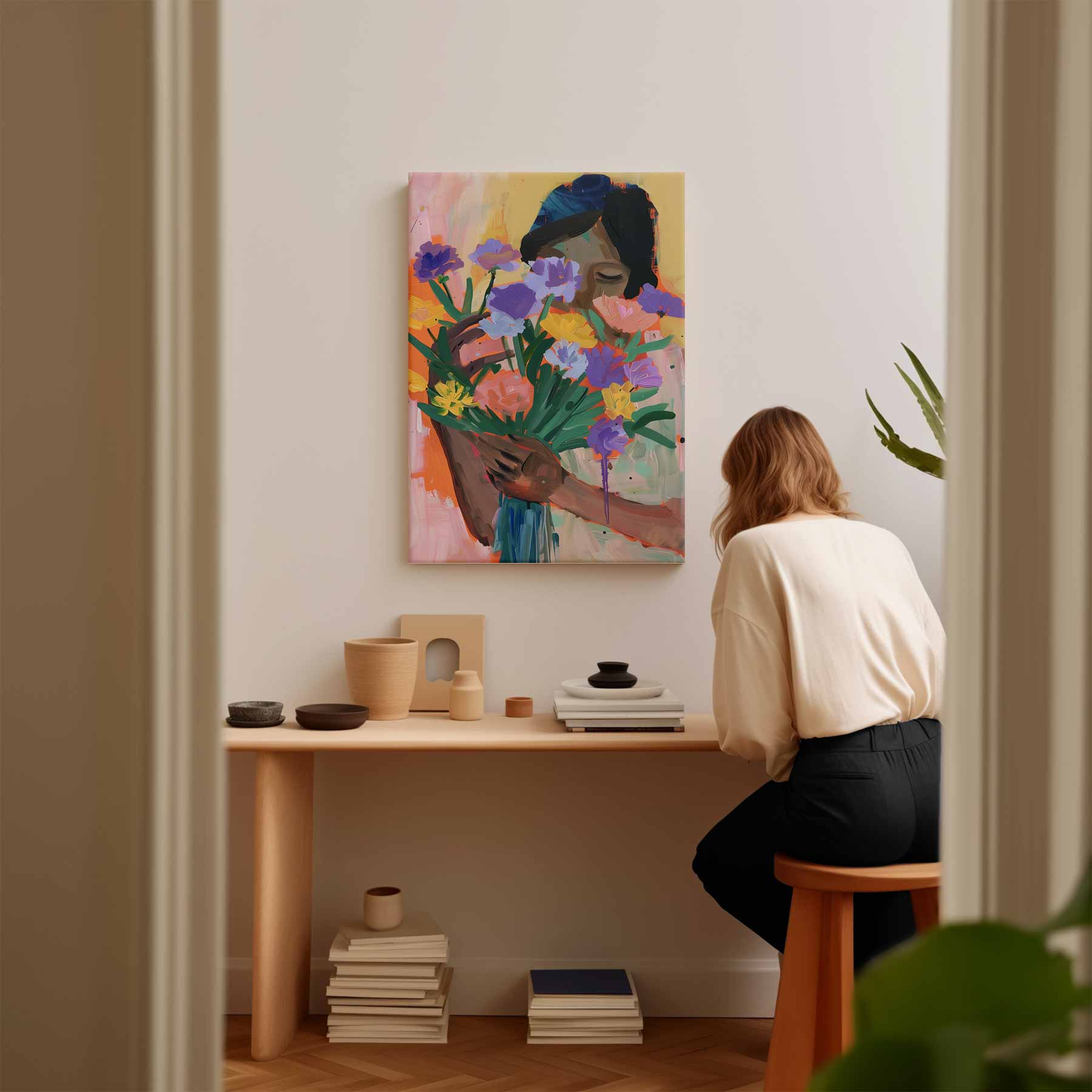 Bloemenliefde Kunstwerk-canvas-dibond-plexiglas-wanddecoratie-WallArtistic