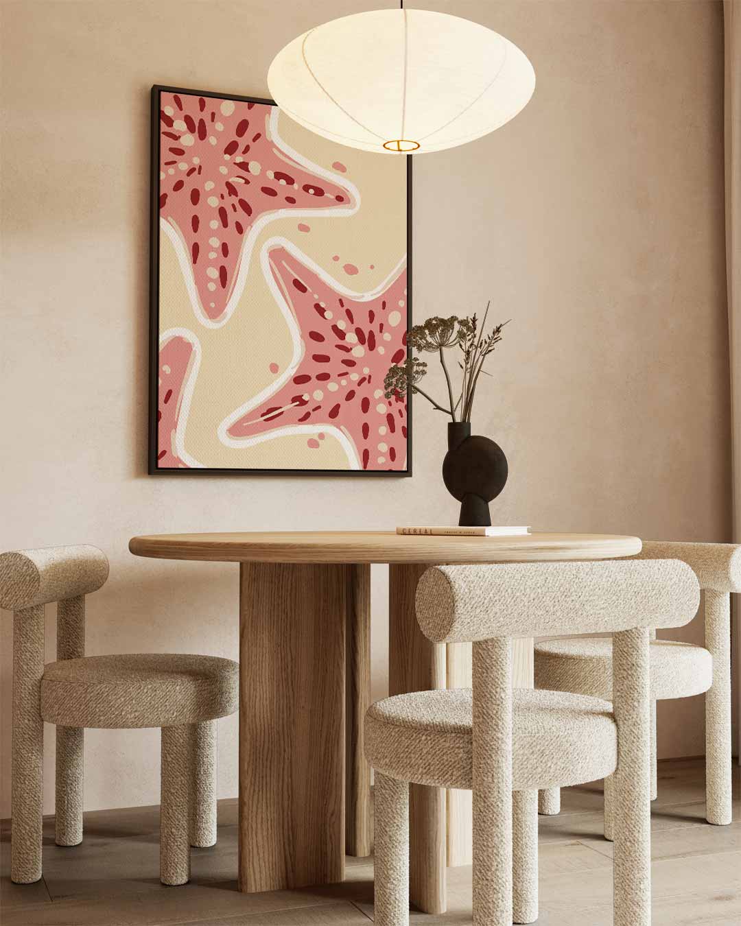 Speelse Zeester Print Kunstwerk-canvas-dibond-plexiglas-wanddecoratie-WallArtistic