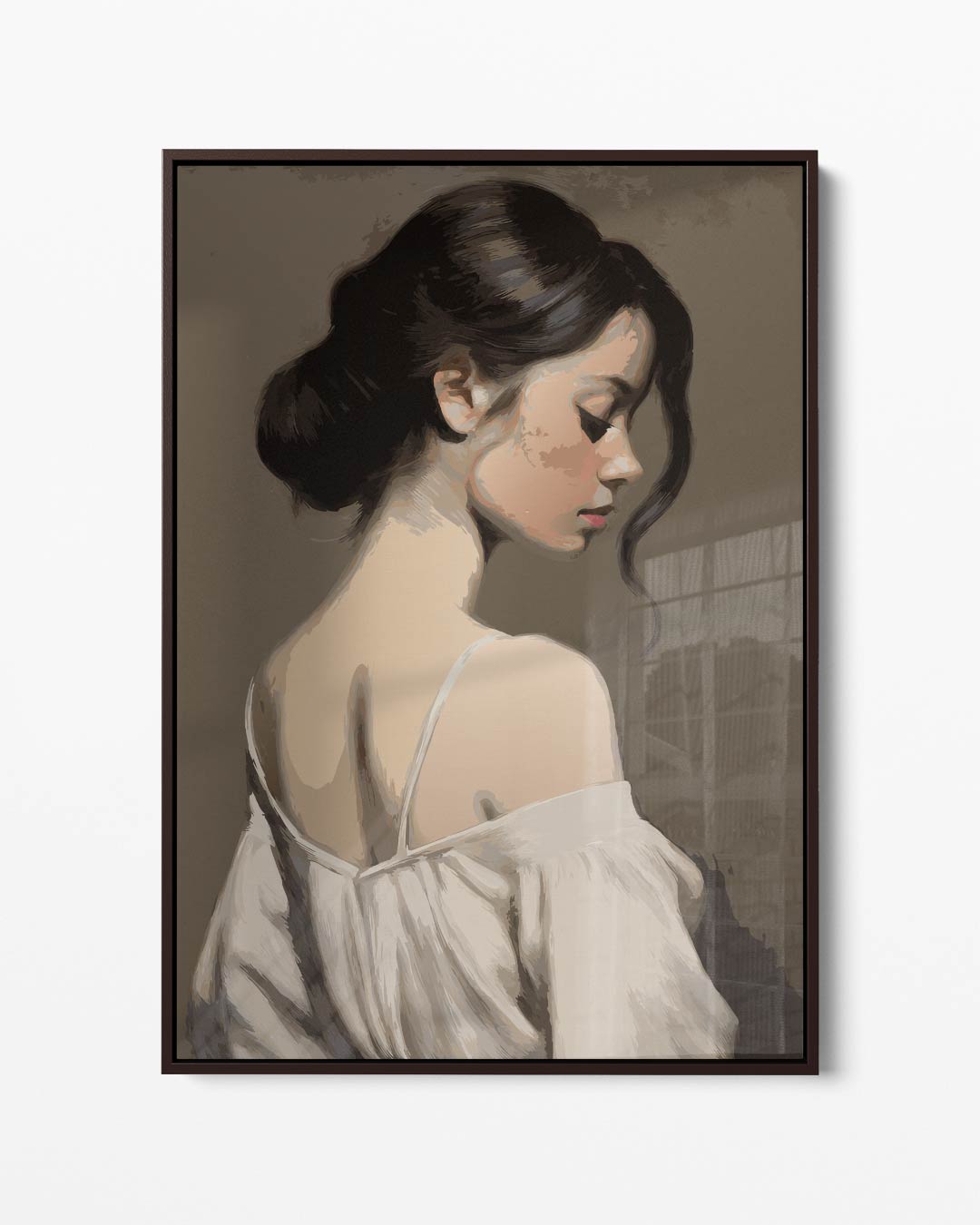 Elegant Zijaanzicht Portret Kunstwerk-canvas-dibond-plexiglas-wanddecoratie-WallArtistic