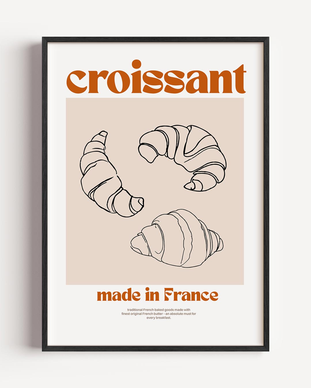 Franse Croissant Kunstposter-WallArtistic