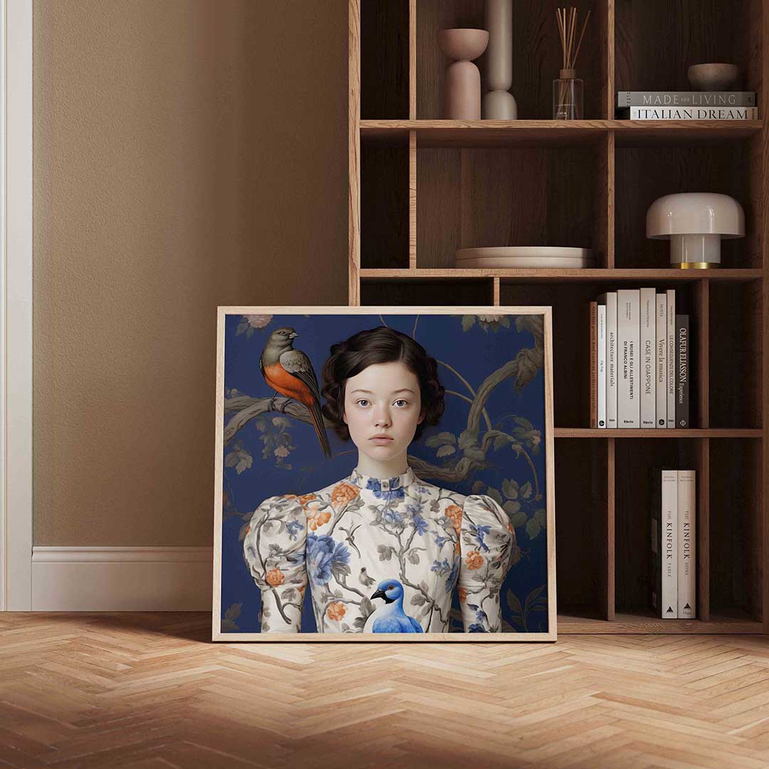 Meisje met vogels Poster