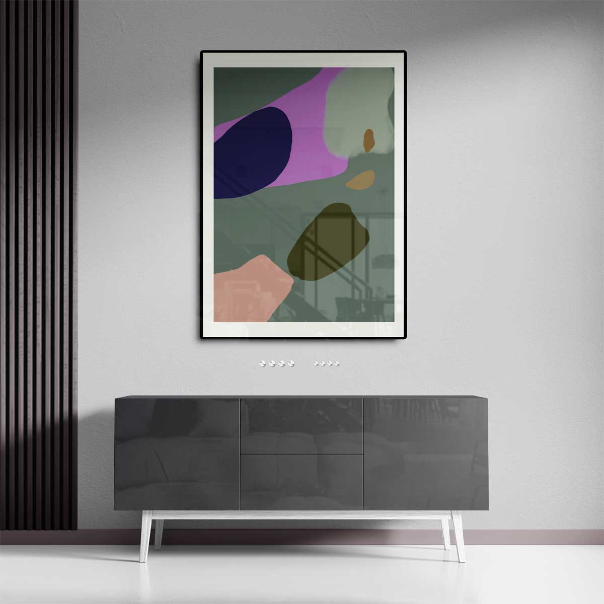 Kleurrijke Abstracte Vormen Kunstwerk-canvas-dibond-plexiglas-wanddecoratie-WallArtistic