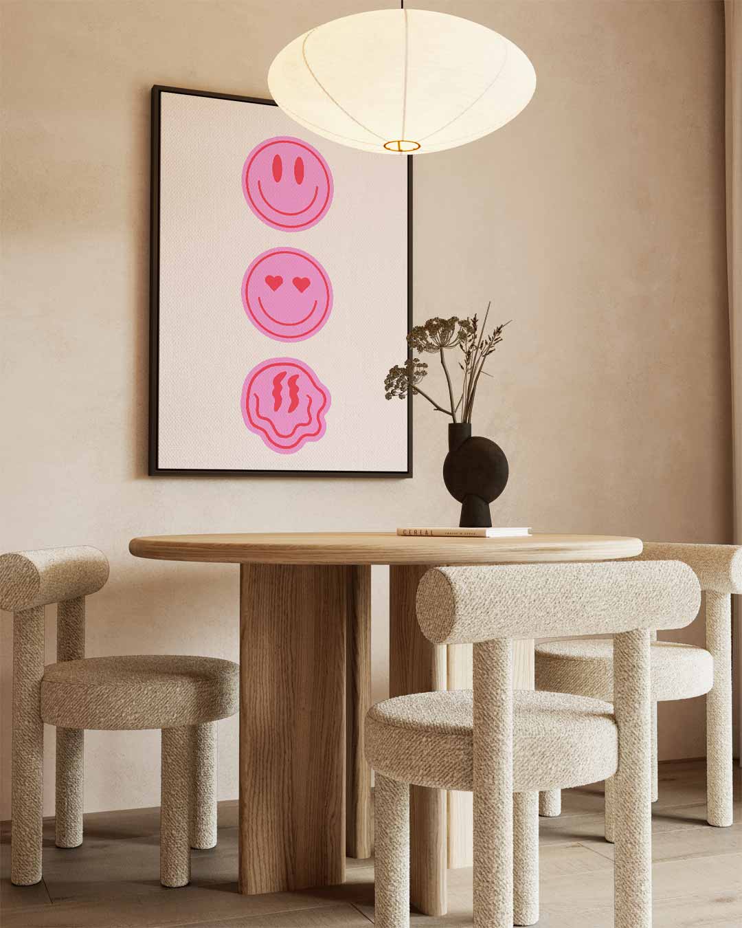 Drie Expressieve Glimlachjes Kunstwerk-canvas-dibond-plexiglas-wanddecoratie-WallArtistic