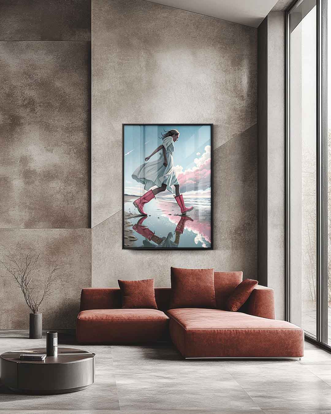 Wandelend langs de horizon Kunstwerk-canvas-dibond-plexiglas-wanddecoratie-WallArtistic