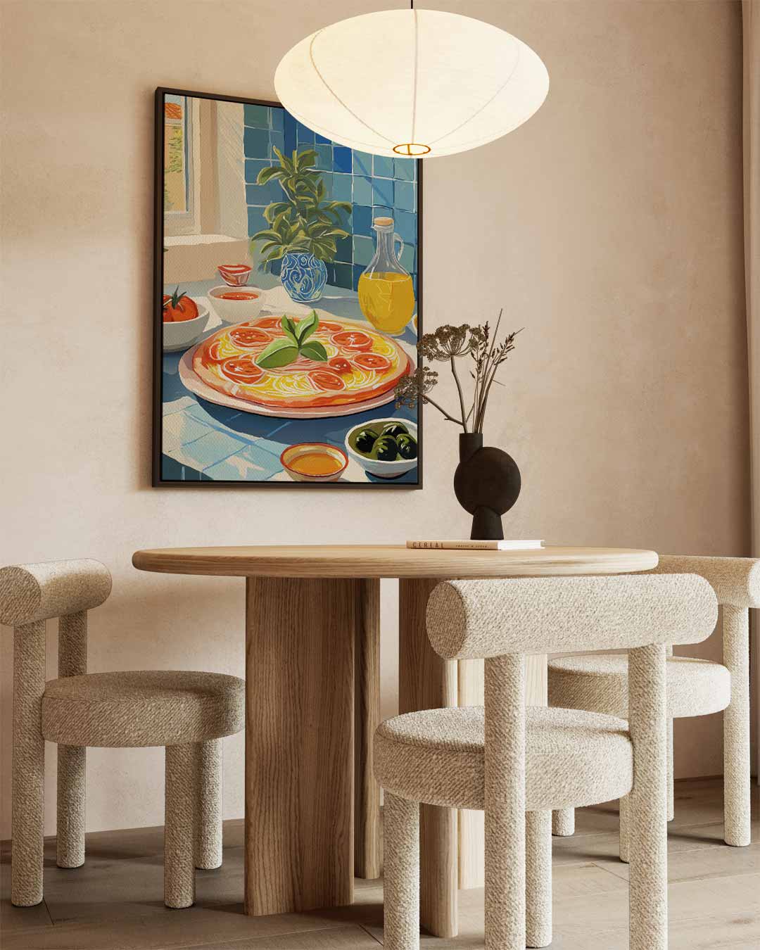 Mediterraanse Keuken in Blauwtinten Kunstwerk-canvas-dibond-plexiglas-wanddecoratie-WallArtistic