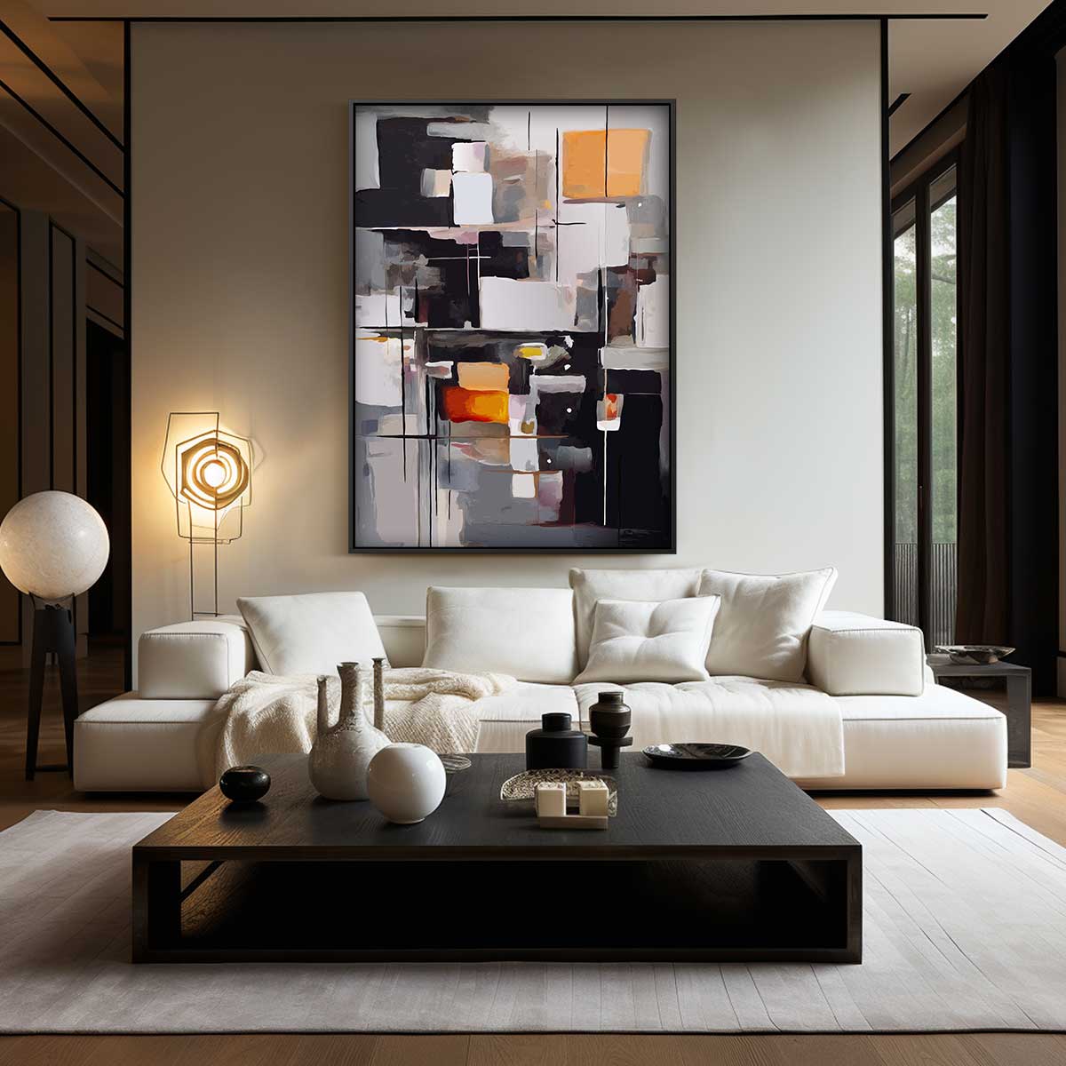 Abstracte Geometrie in Kleuren Kunstwerk-canvas-dibond-plexiglas-wanddecoratie-WallArtistic