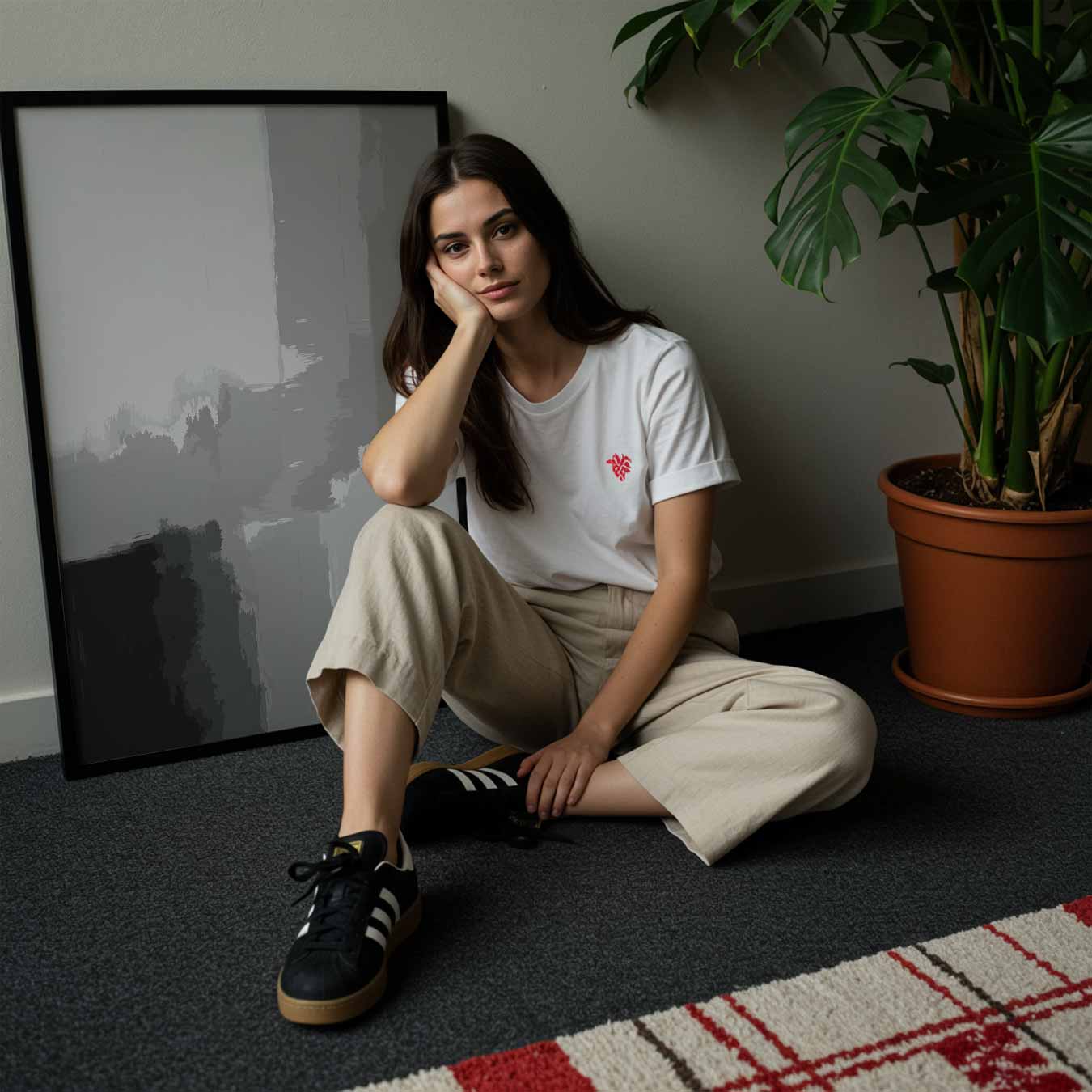 Abstracte Grijze Kunstposter-WallArtistic