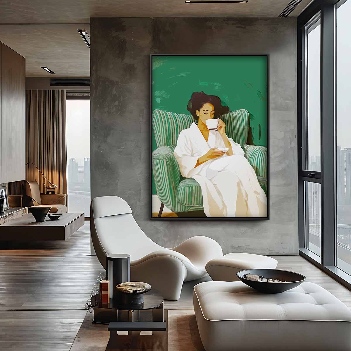 Ochtendrust met Koffie Kunstwerk-canvas-dibond-plexiglas-wanddecoratie-WallArtistic