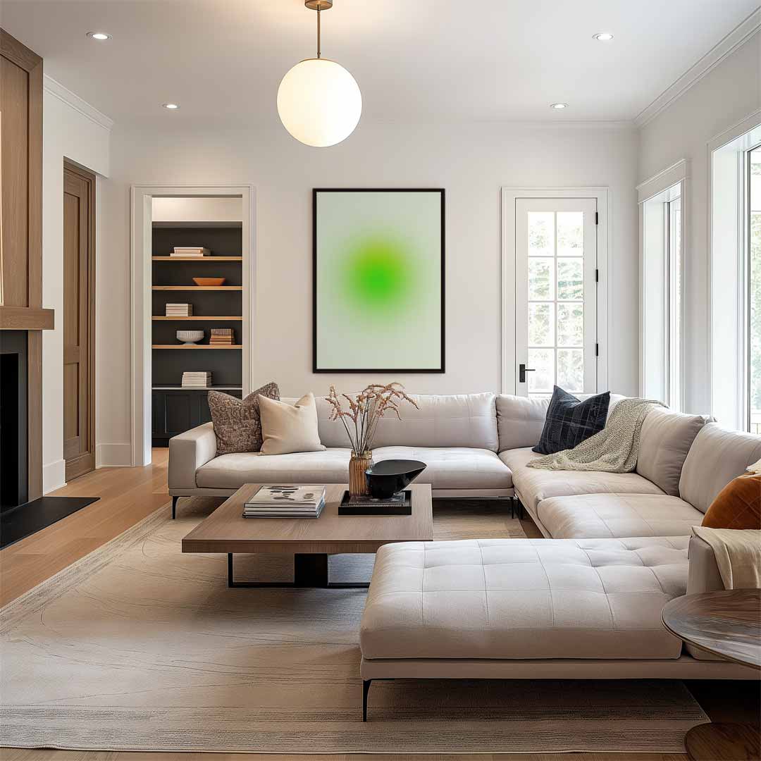 Groene Energie Cirkel Kunstwerk-canvas-dibond-plexiglas-wanddecoratie-WallArtistic