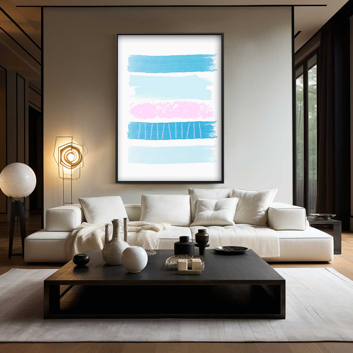 Kleurrijke Lagen Abstractie Kunstwerk-canvas-dibond-plexiglas-wanddecoratie-WallArtistic
