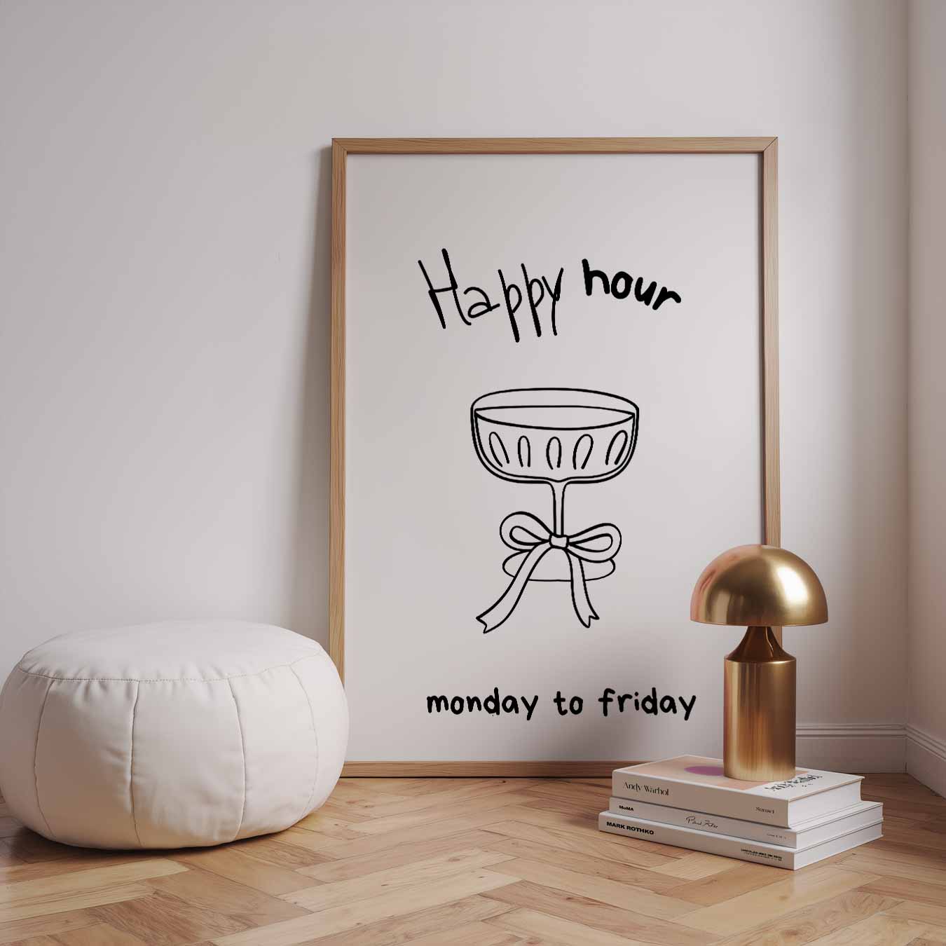 Happy Hour Illustratie Poster
