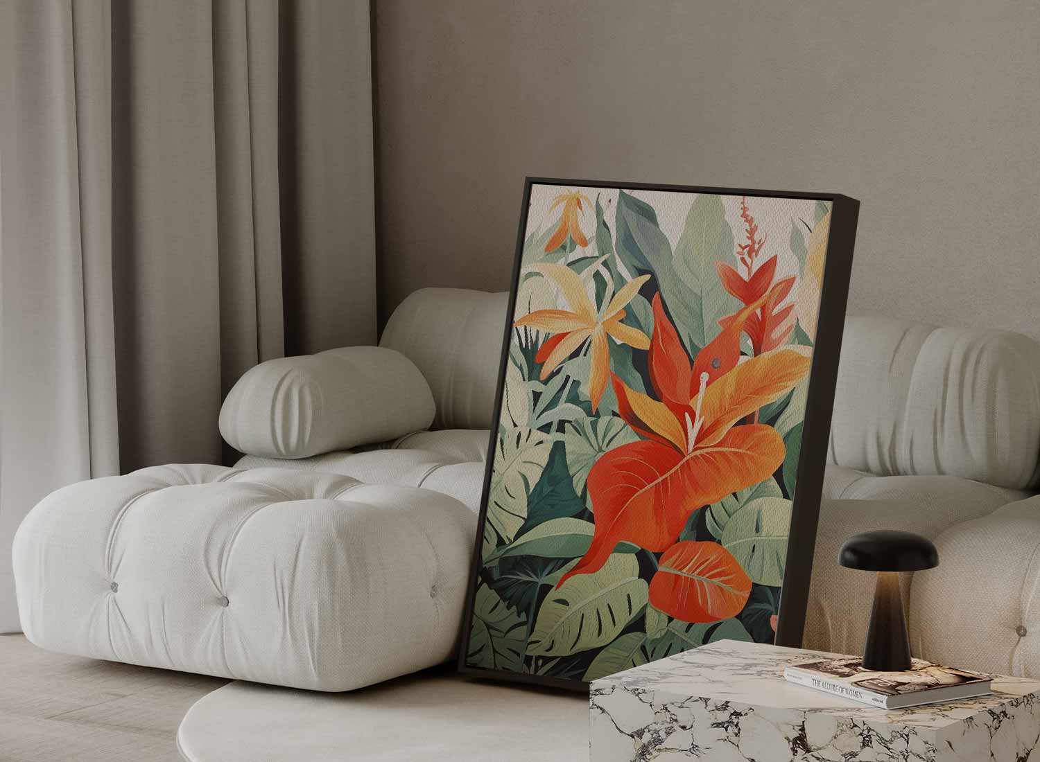 Tropische Bloemenpracht Schilderij Kunstwerk-canvas-dibond-plexiglas-wanddecoratie-WallArtistic