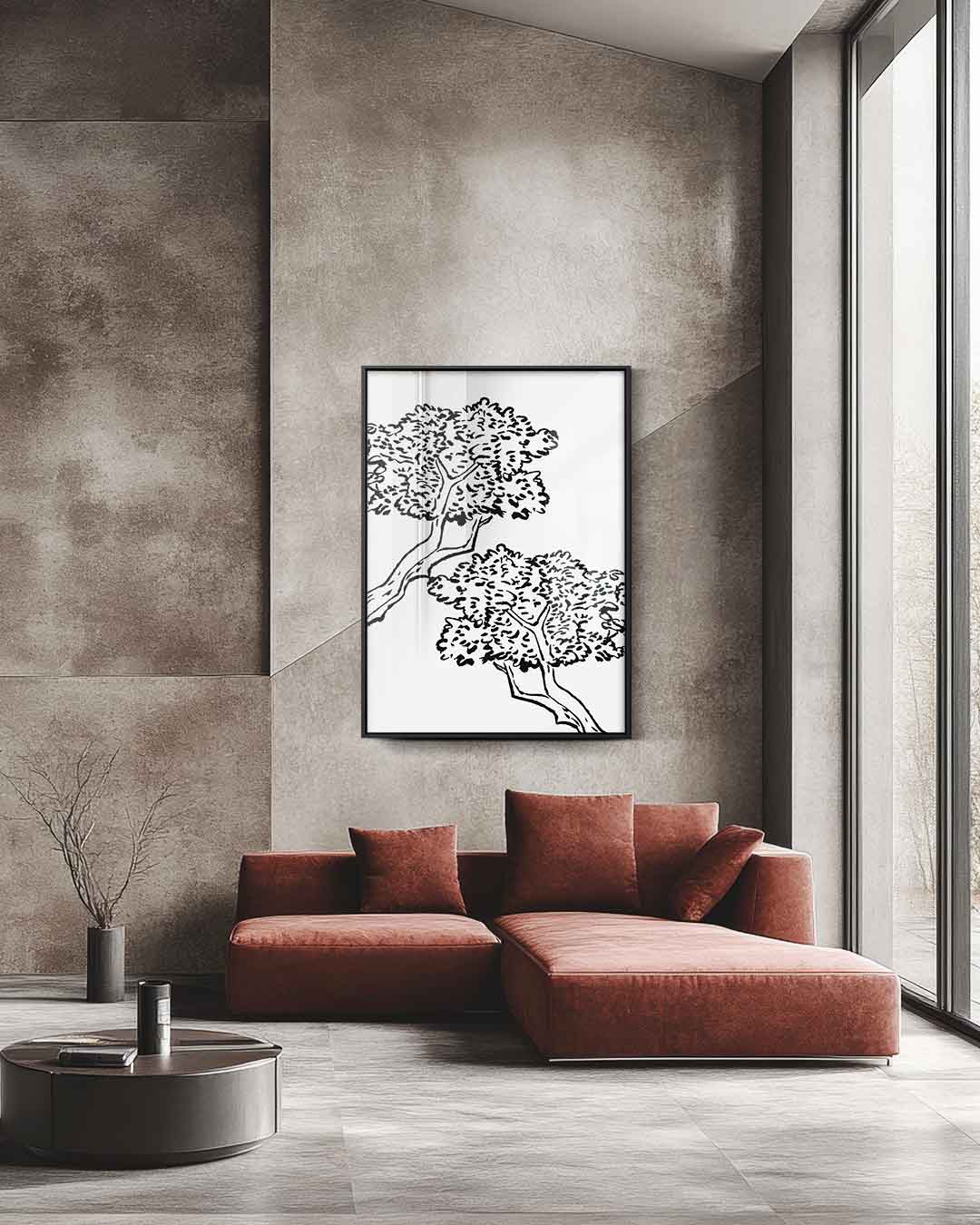 Dansende Bomen aan de Hemel Kunstwerk-canvas-dibond-plexiglas-wanddecoratie-WallArtistic