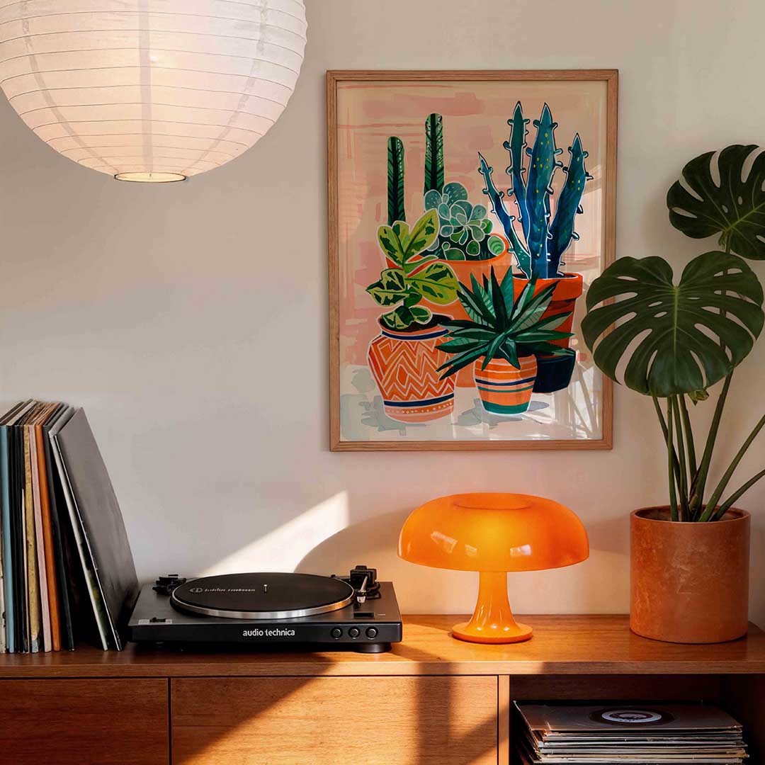 Groene planten in potten Poster