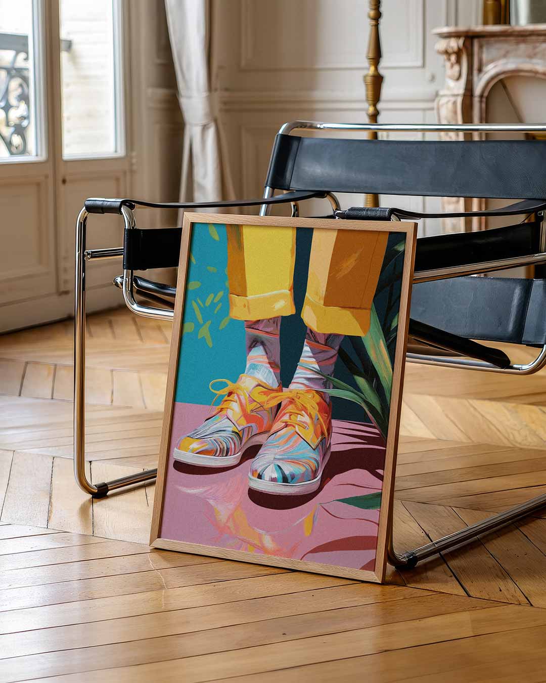 Kleurrijke Kunstzinnige Schoenvibes Poster-WallArtistic