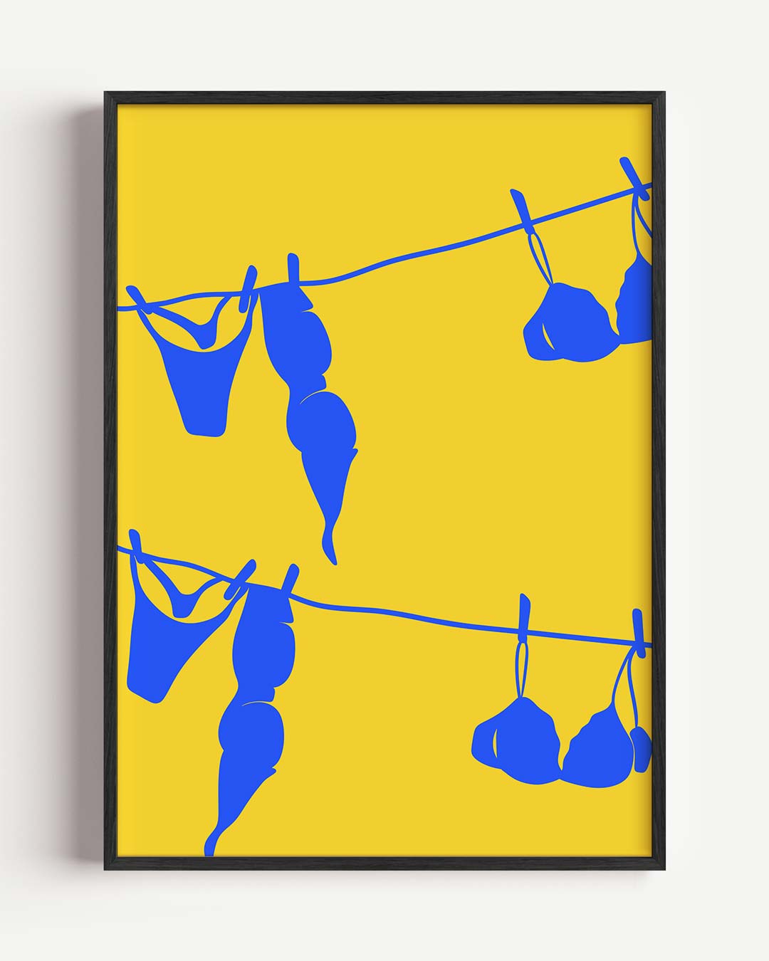 Speelse Waslijn Wanddecoratie Poster-WallArtistic