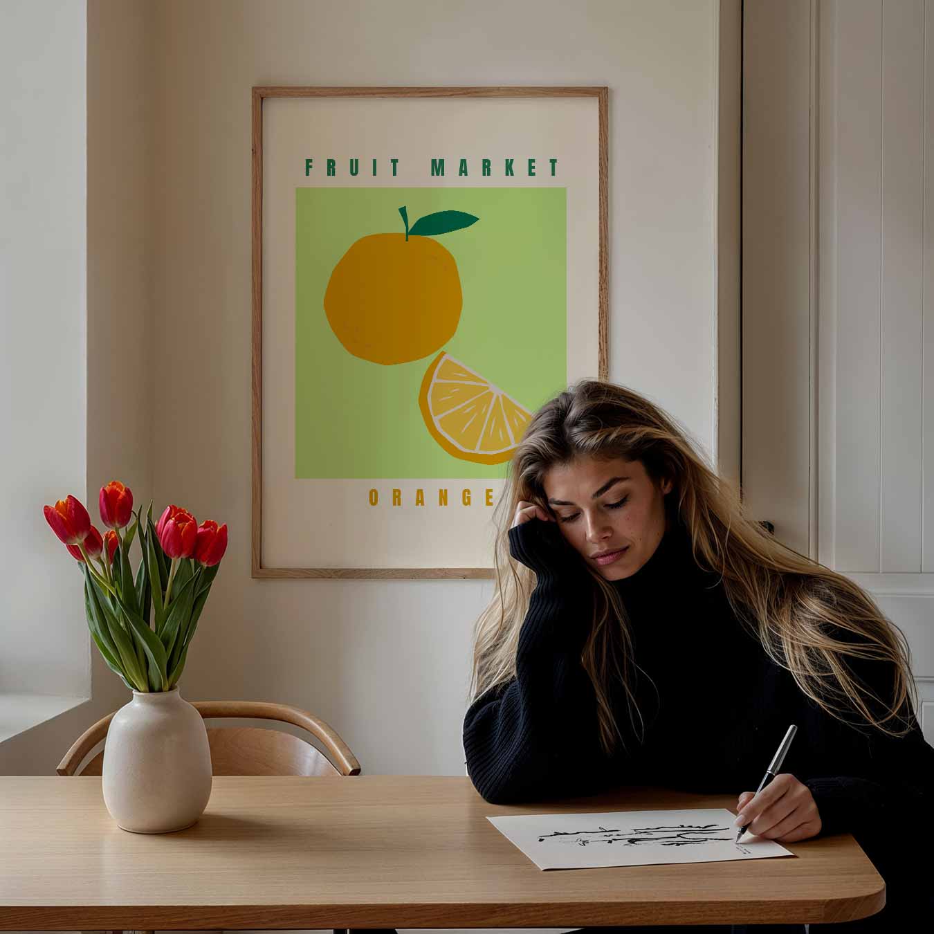 Zonnige Fruitmarkt Poster