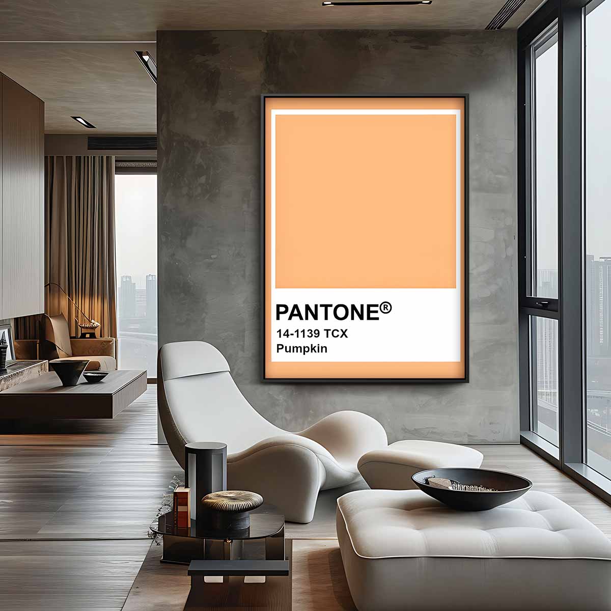 Vrolijke Pompoen Kleurstaal Kunstwerk-canvas-dibond-plexiglas-wanddecoratie-WallArtistic