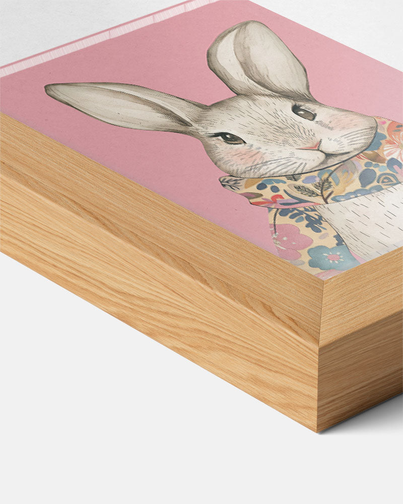 Schattige Konijnenposter met Sjaal Poster-WallArtistic