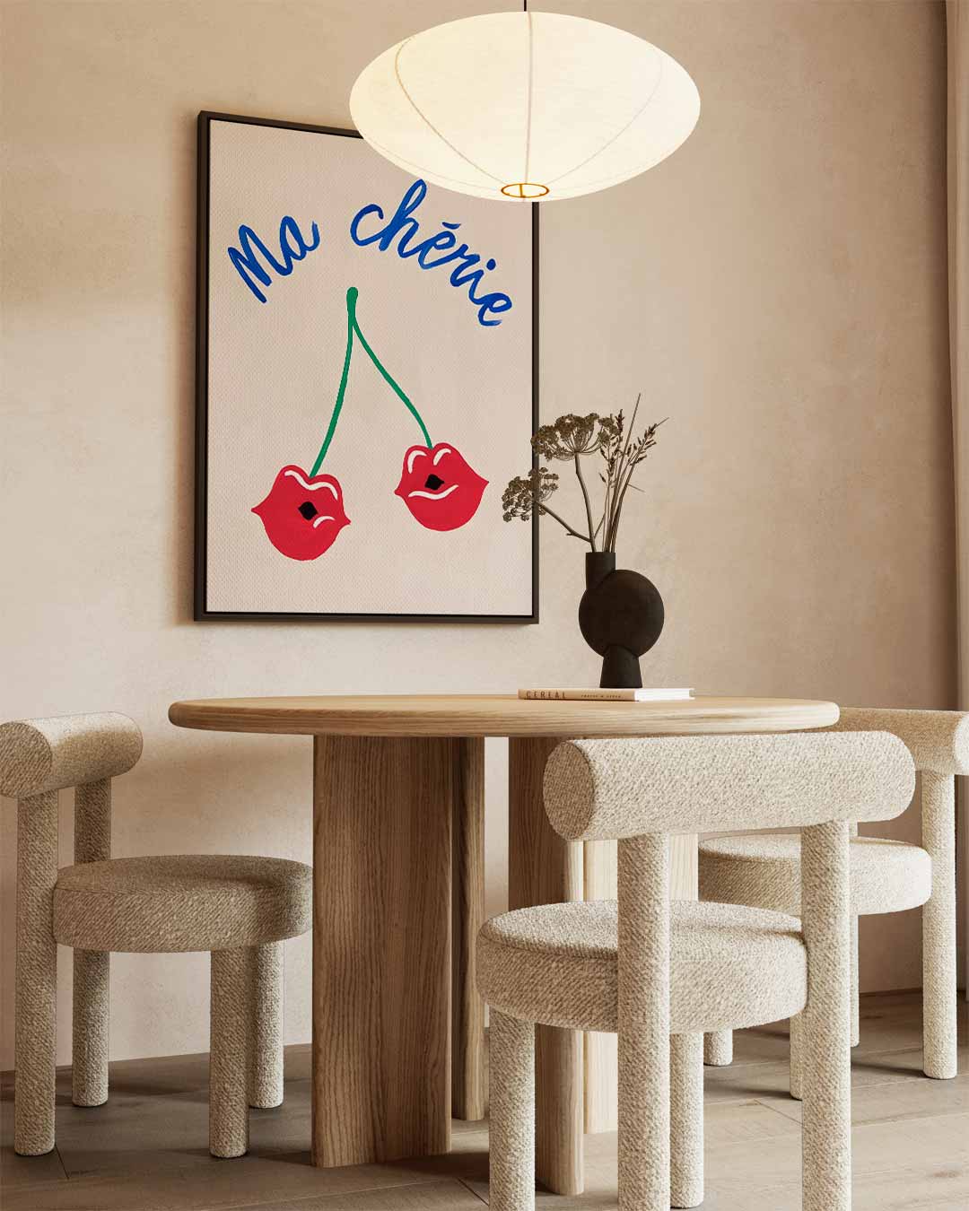 Ma Chérie Kersenlippen Kunstwerk-canvas-dibond-plexiglas-wanddecoratie-WallArtistic