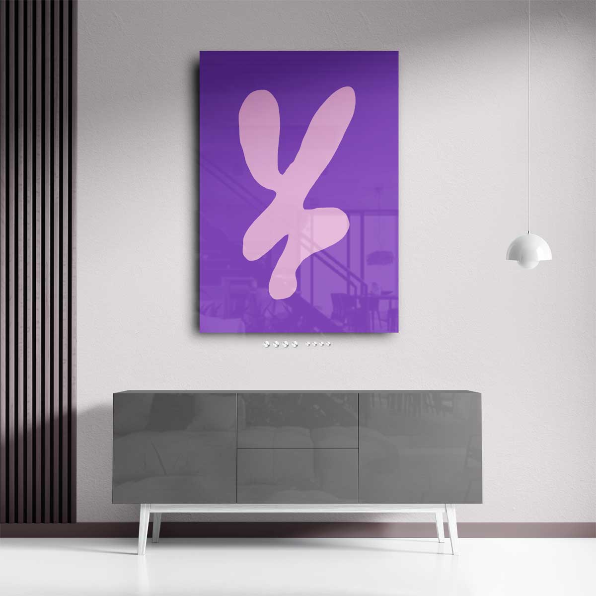 Vrolijke Vormen in Paars en Roze Kunstwerk-canvas-dibond-plexiglas-wanddecoratie-WallArtistic