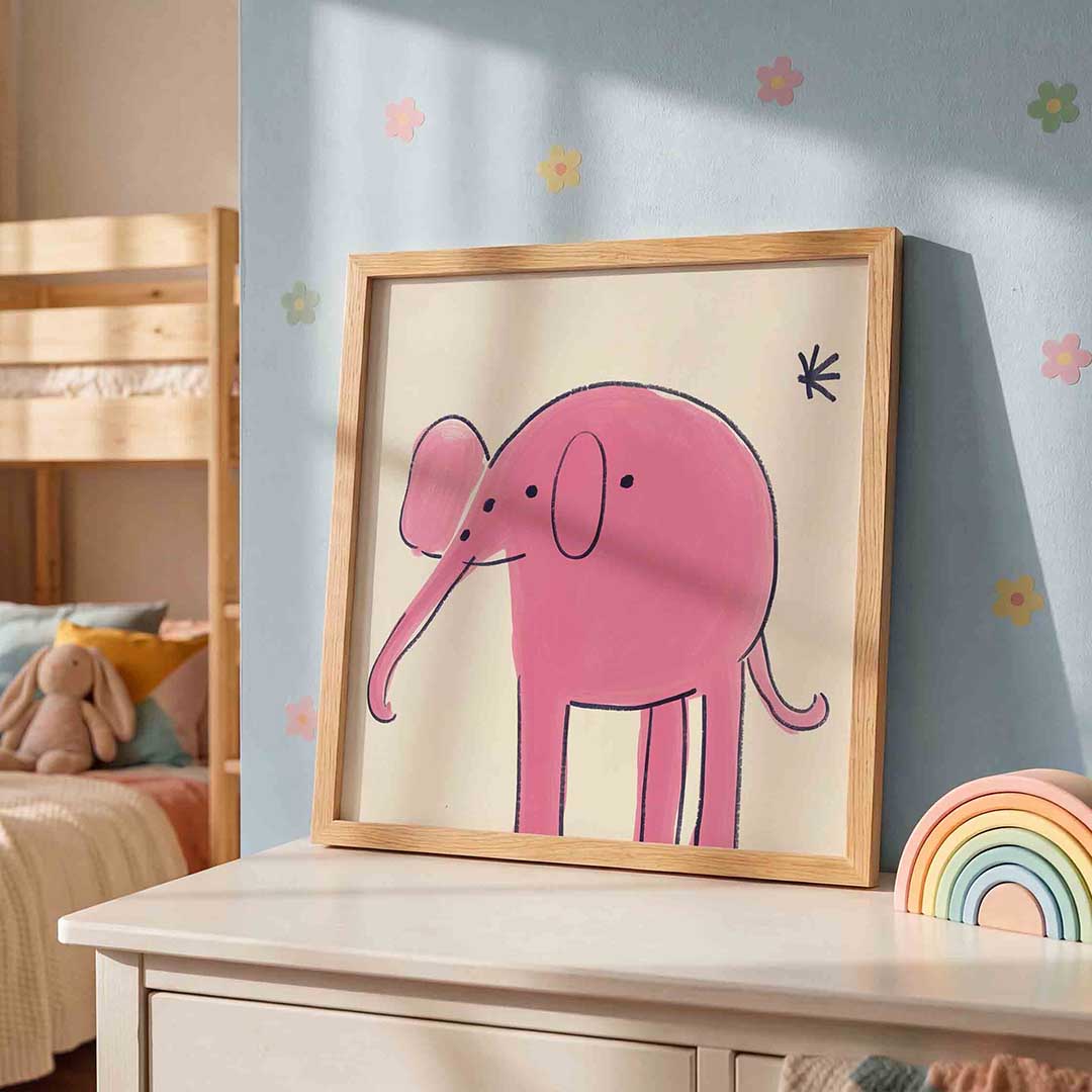 Roze olifant Poster