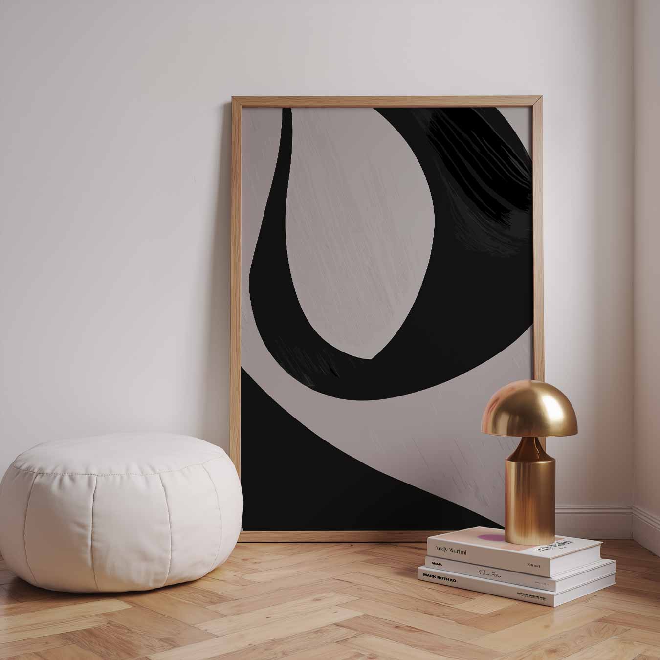 Abstracte Grijs-Zwarte Harmonie Poster-WallArtistic