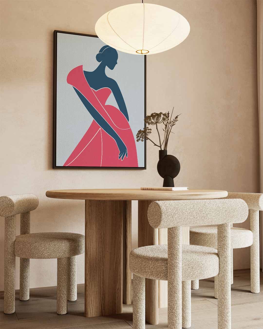 Elegante Dames Silhouet Kunstwerk-canvas-dibond-plexiglas-wanddecoratie-WallArtistic