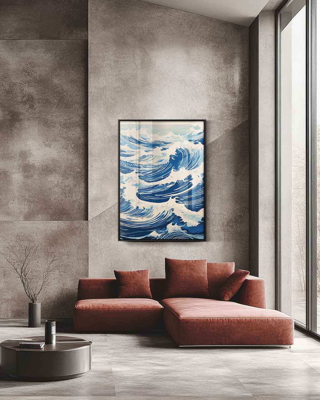 Golven in beweging Kunstwerk-canvas-dibond-plexiglas-wanddecoratie-WallArtistic