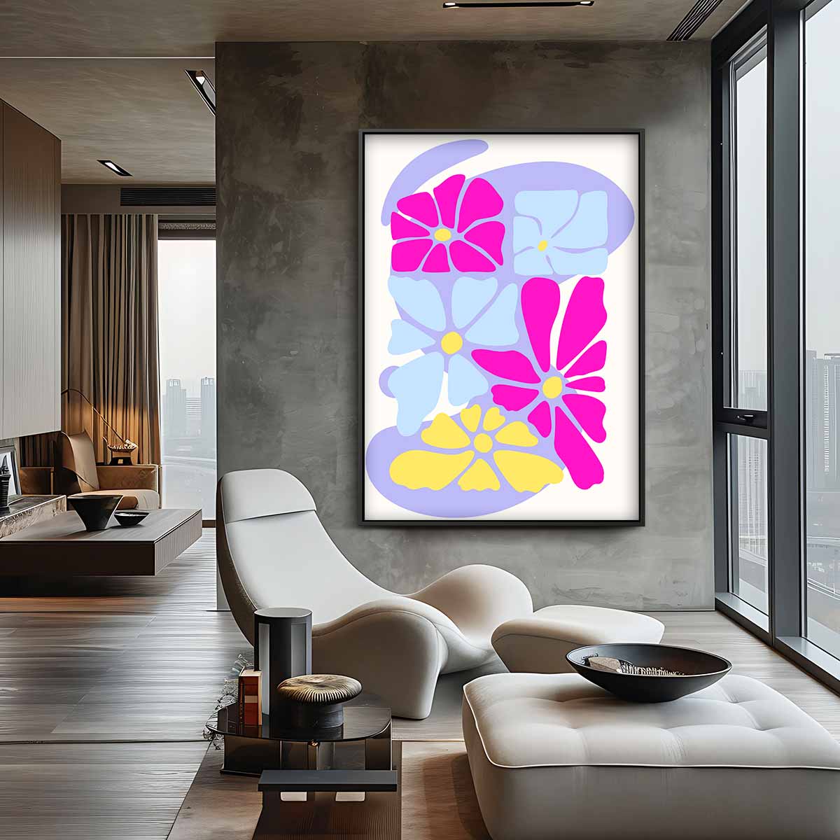 Vrolijke Bloemenpracht Kunstwerk-canvas-dibond-plexiglas-wanddecoratie-WallArtistic