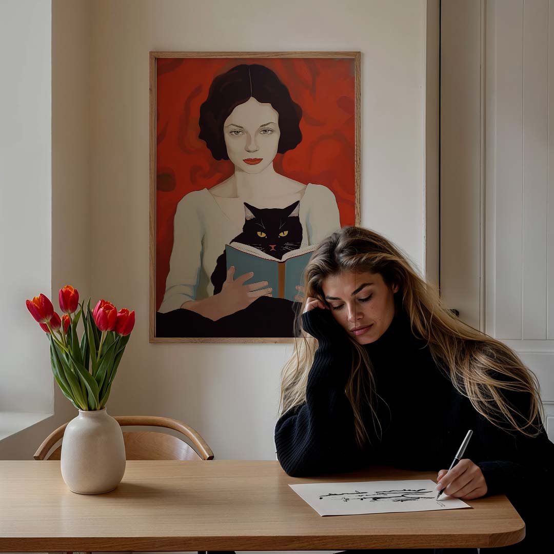 Mystieke Nachten met de Kat Poster-WallArtistic