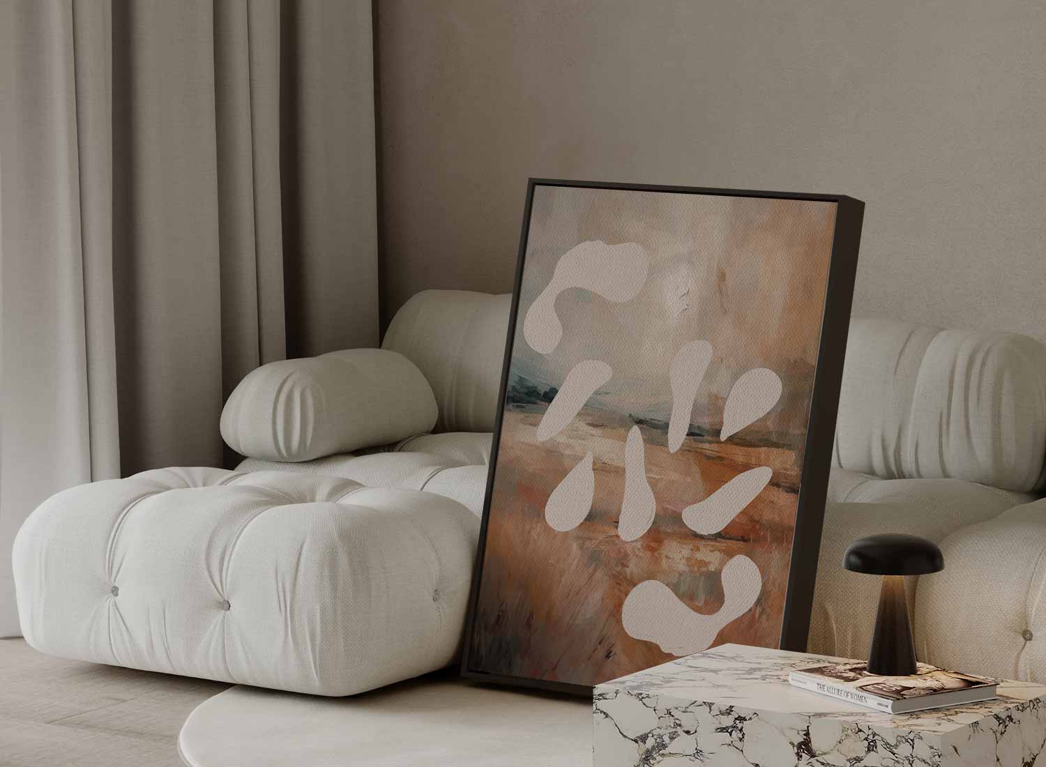 Abstract Landschap met Vormen Kunstwerk-canvas-dibond-plexiglas-wanddecoratie-WallArtistic