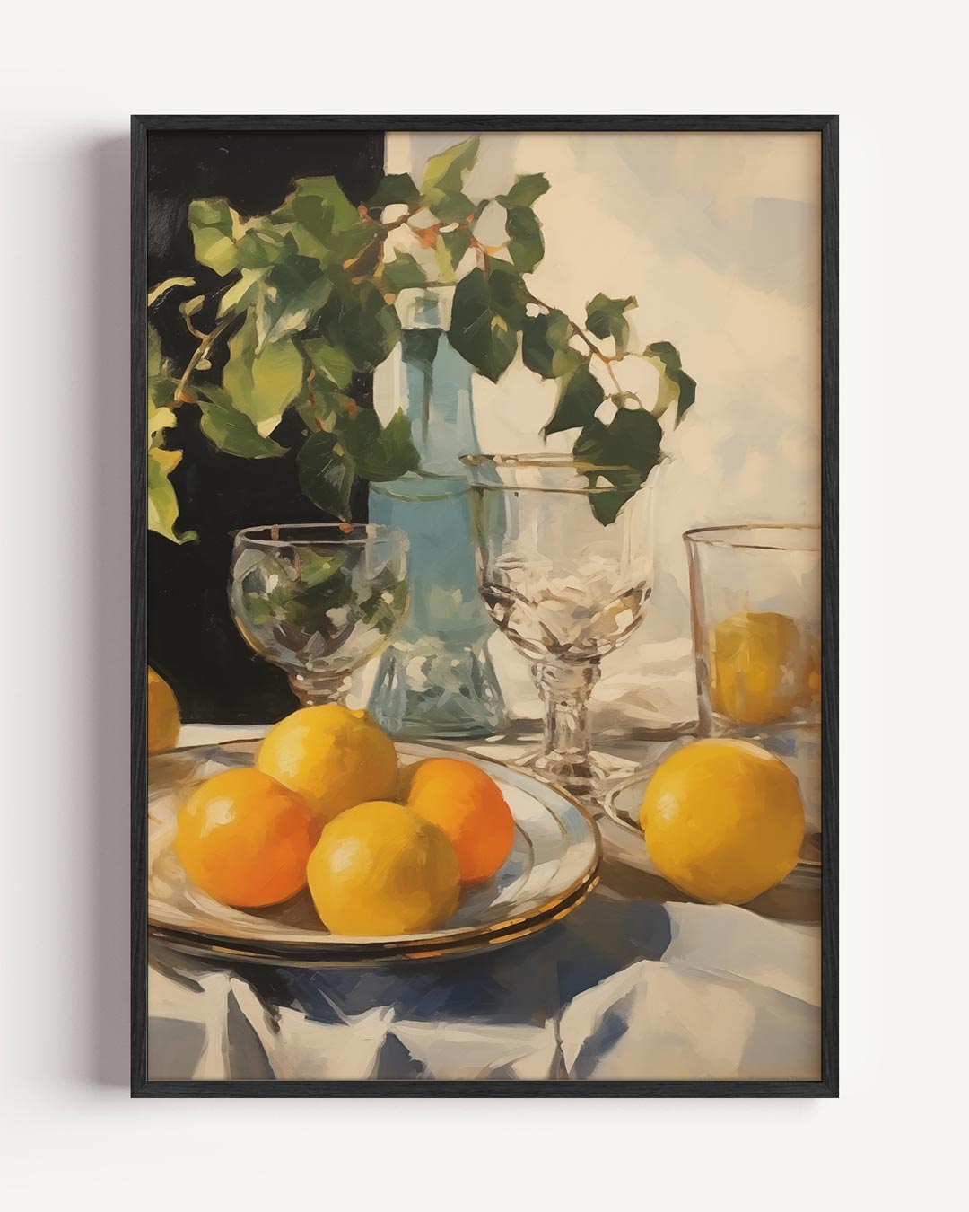 Zonnige Citrus & Glas Stilleven Poster-WallArtistic