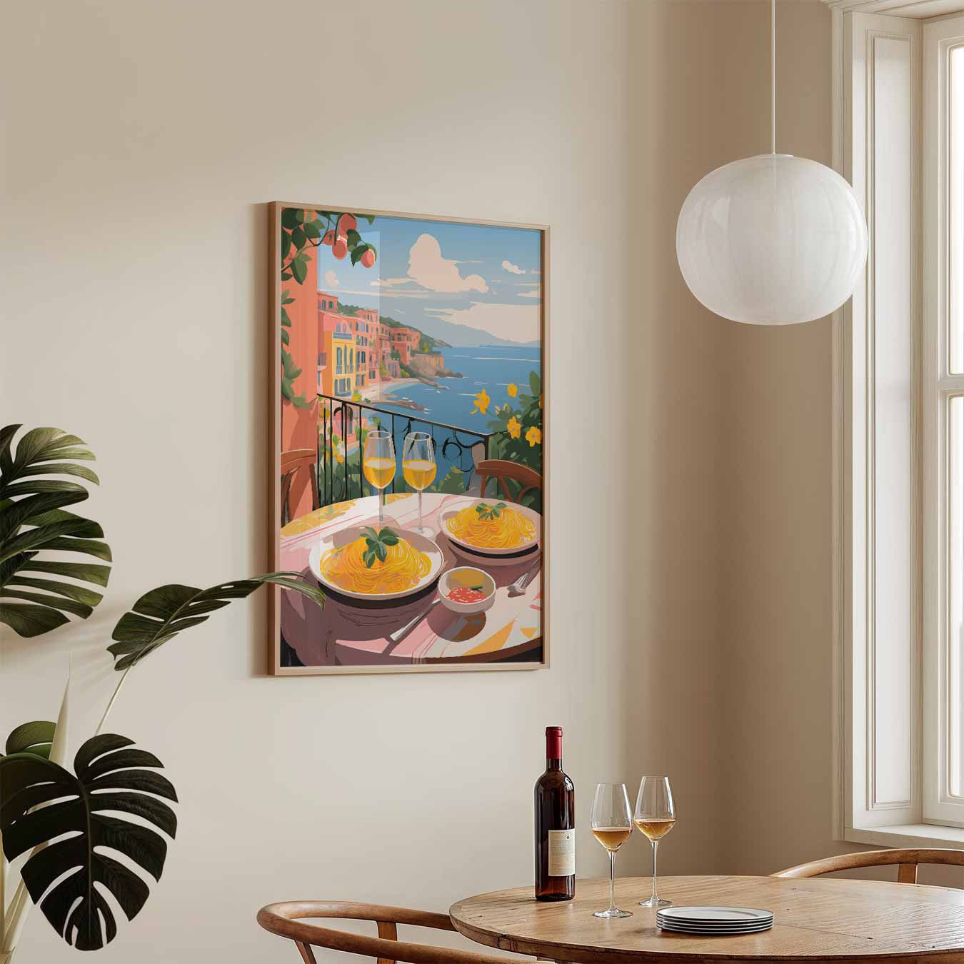 Romantisch Uitzicht op de Amalfikust Poster-WallArtistic