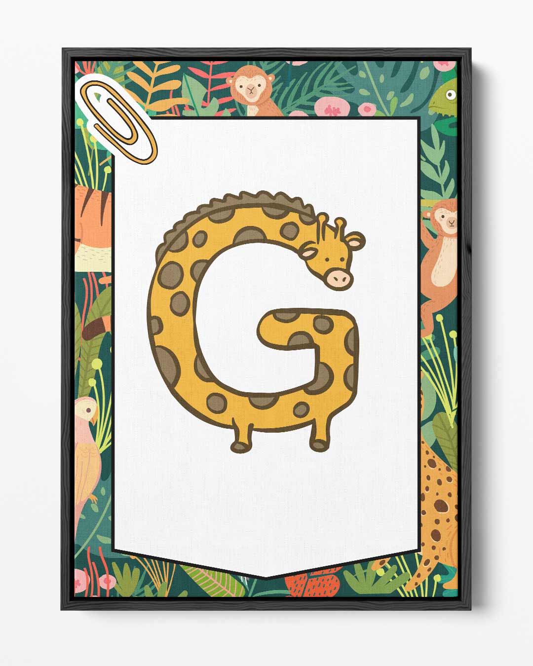 Giraffe Letter G Poster Kunstwerk-canvas-dibond-plexiglas-wanddecoratie-WallArtistic